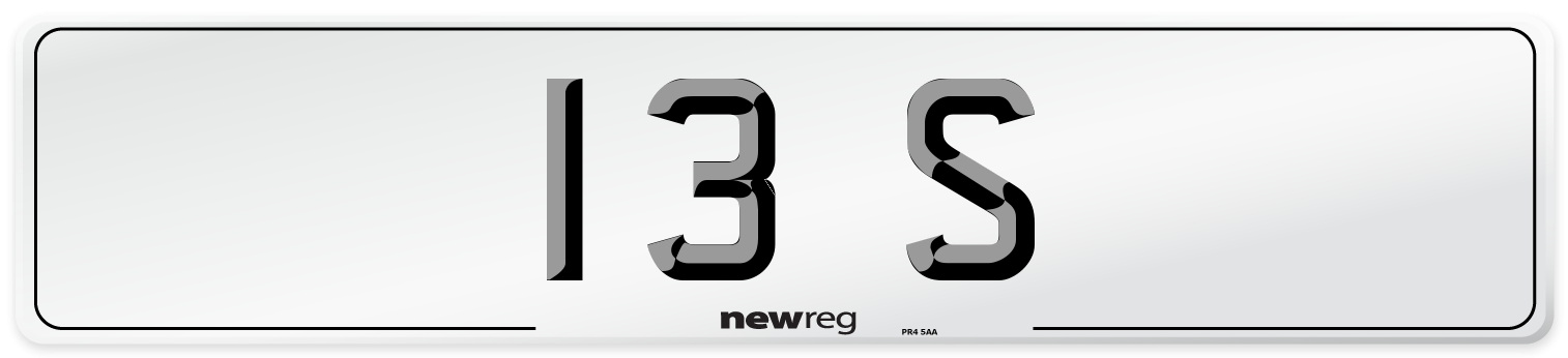 13 S Number Plate from New Reg